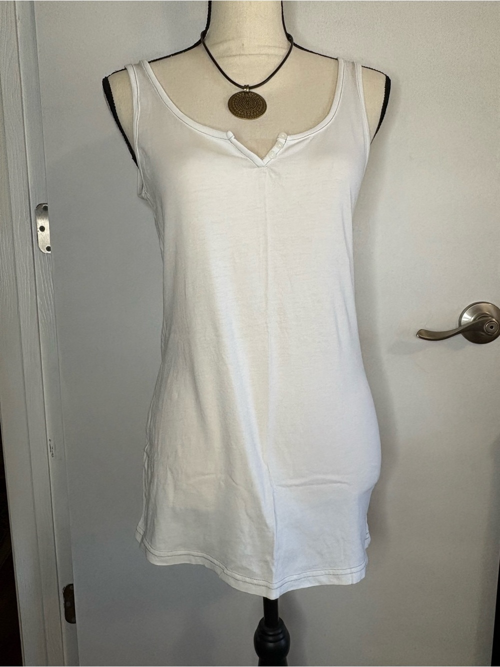 Women’s White Scoop Neck Tank - Lightweight Everyday Layer